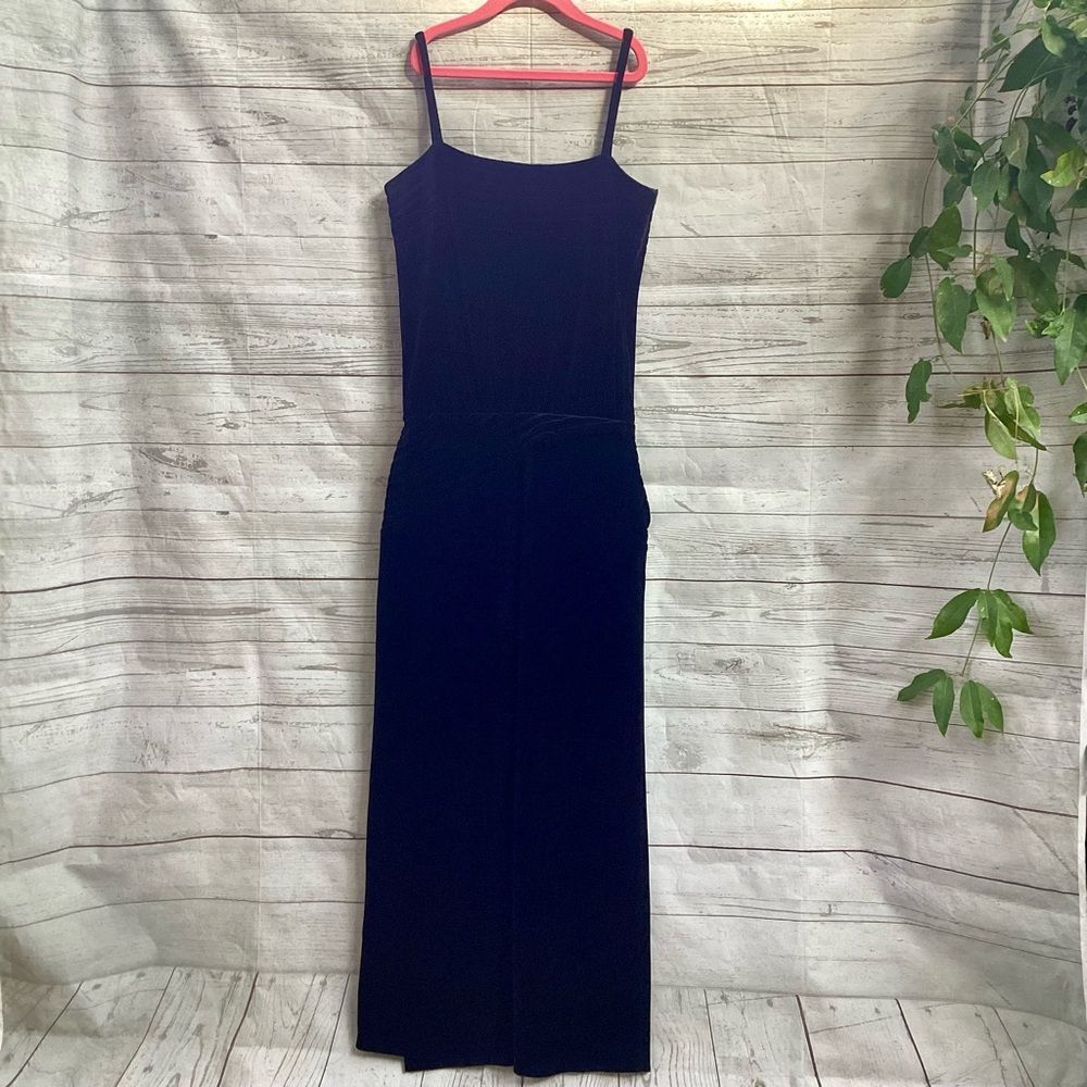 Vintage 90’s Krizia Black Velvet Midi Dress 40